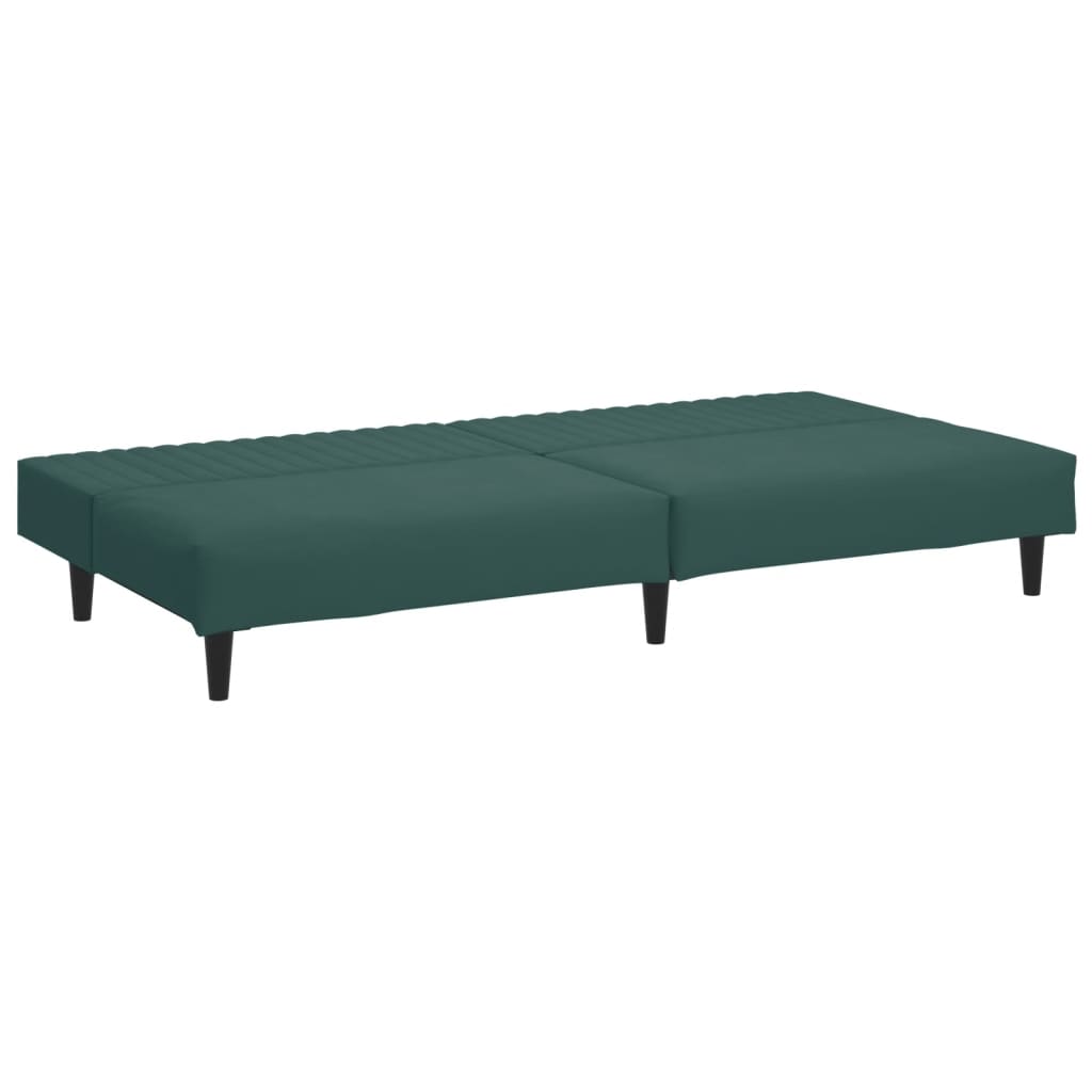vidaXL 2 pcs conjunto de sofás veludo verde-escuro