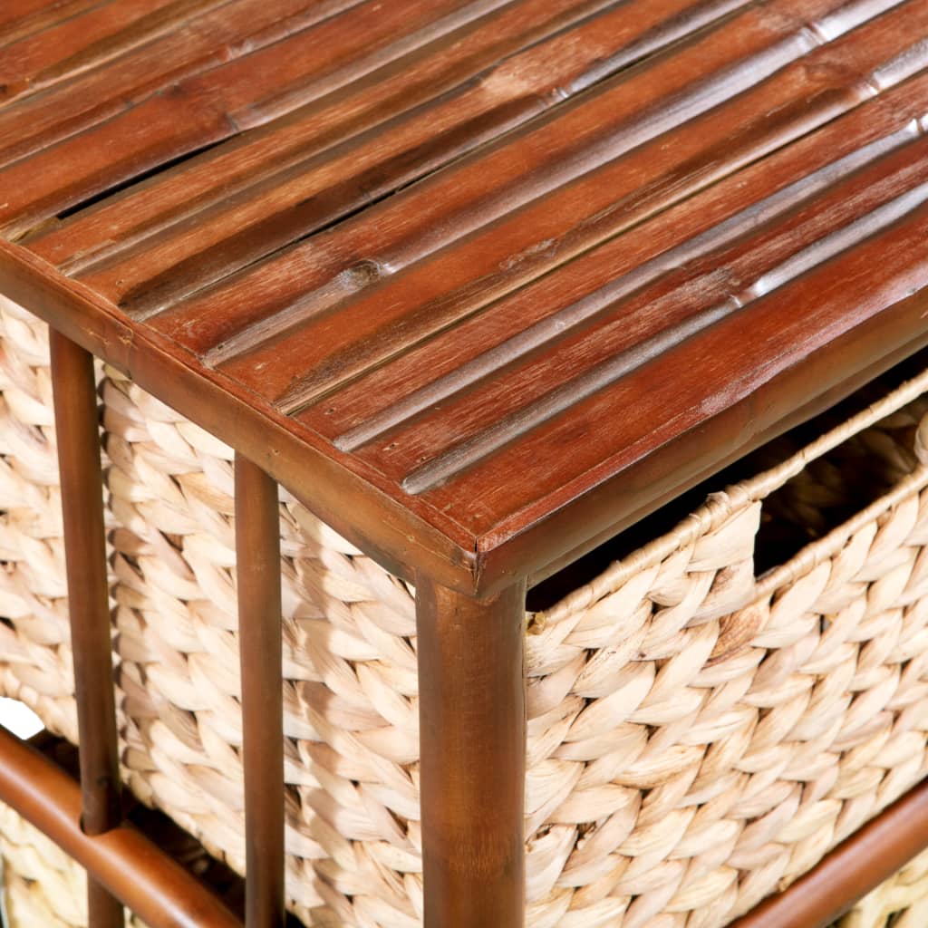 vidaXL Cómoda em bambu e jacinto de água 68x33x80 cm