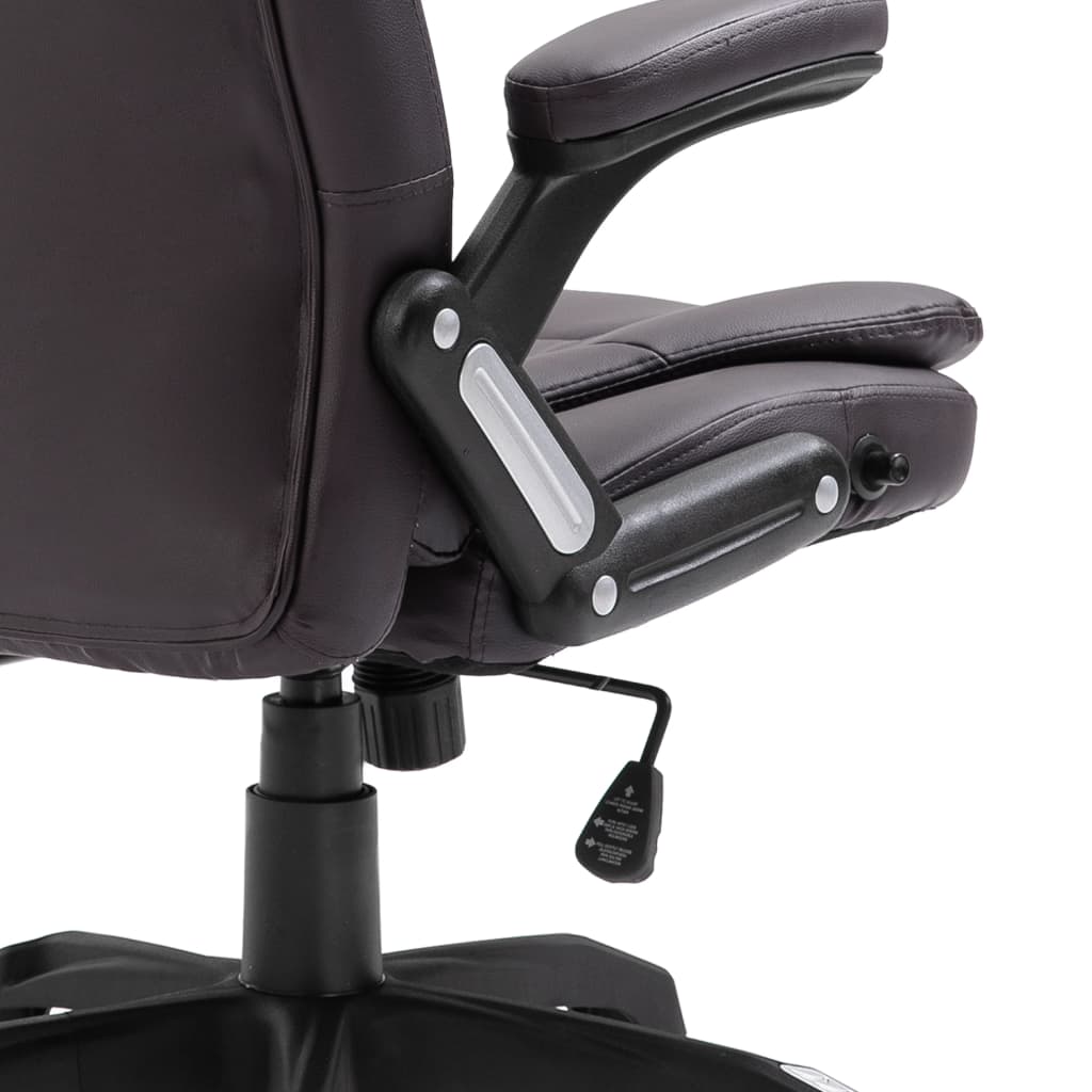 vidaXL Cadeira de escritório em couro artificial castanho