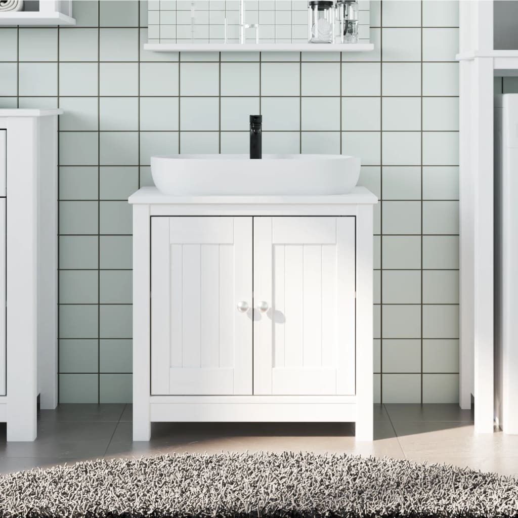 vidaXL Móvel de lavatório BERG 60x34x59 cm pinho maciço branco
