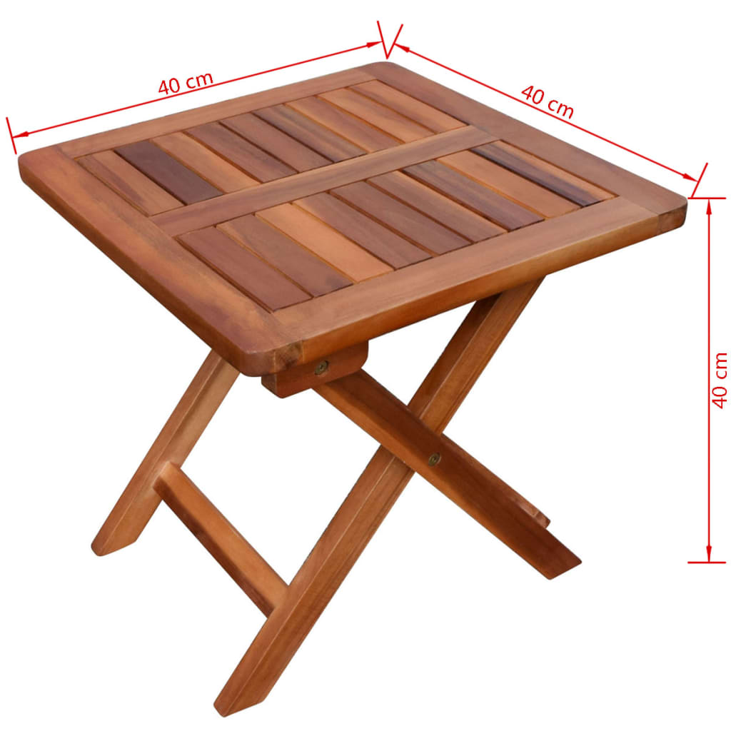 vidaXL Espreguiçadeira com mesa de apoio madeira acácia maciça