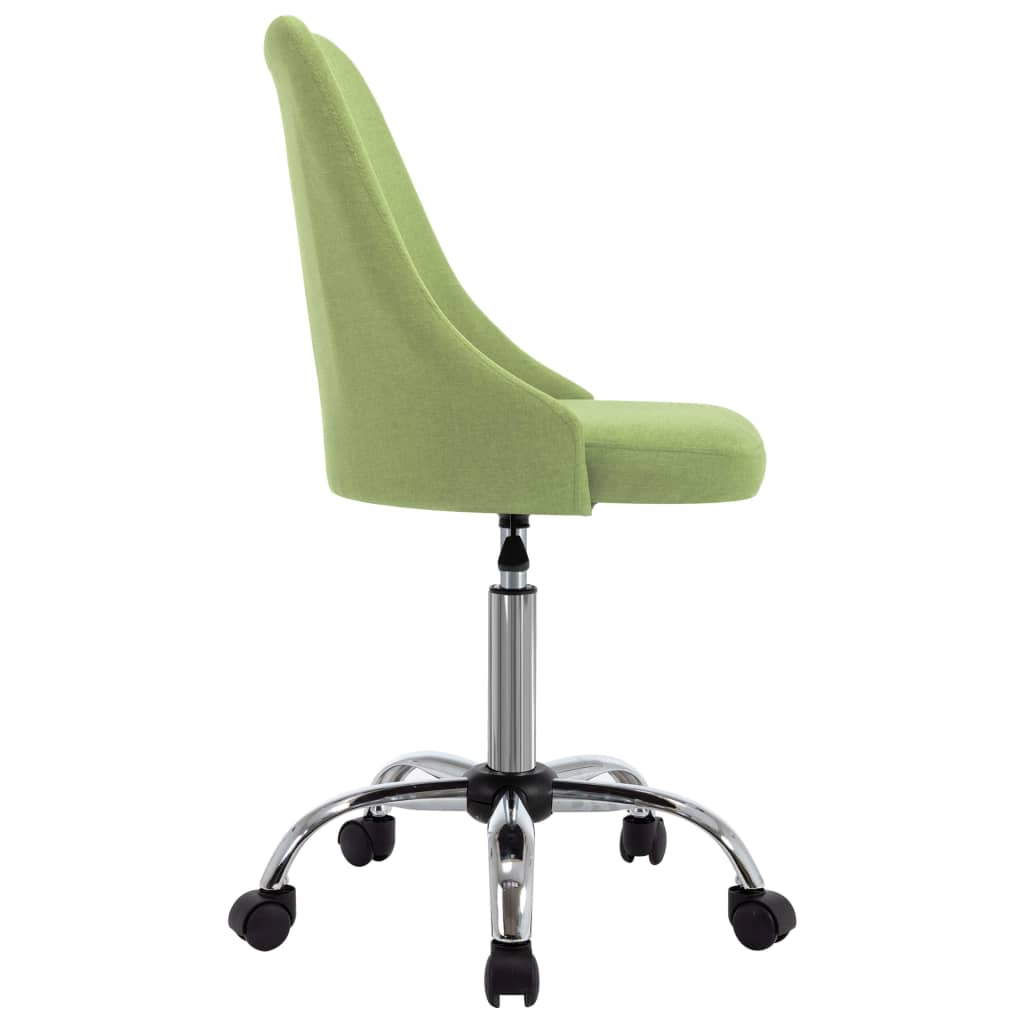 vidaXL Cadeiras de escritório com rodas 2 pcs tecido verde