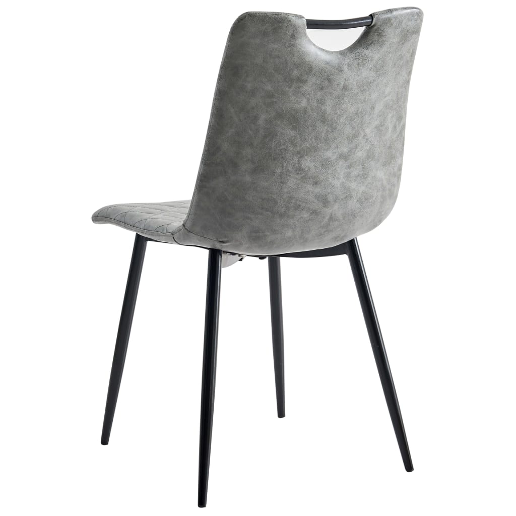vidaXL Cadeiras de jantar 2 pcs couro artificial cinzento-escuro