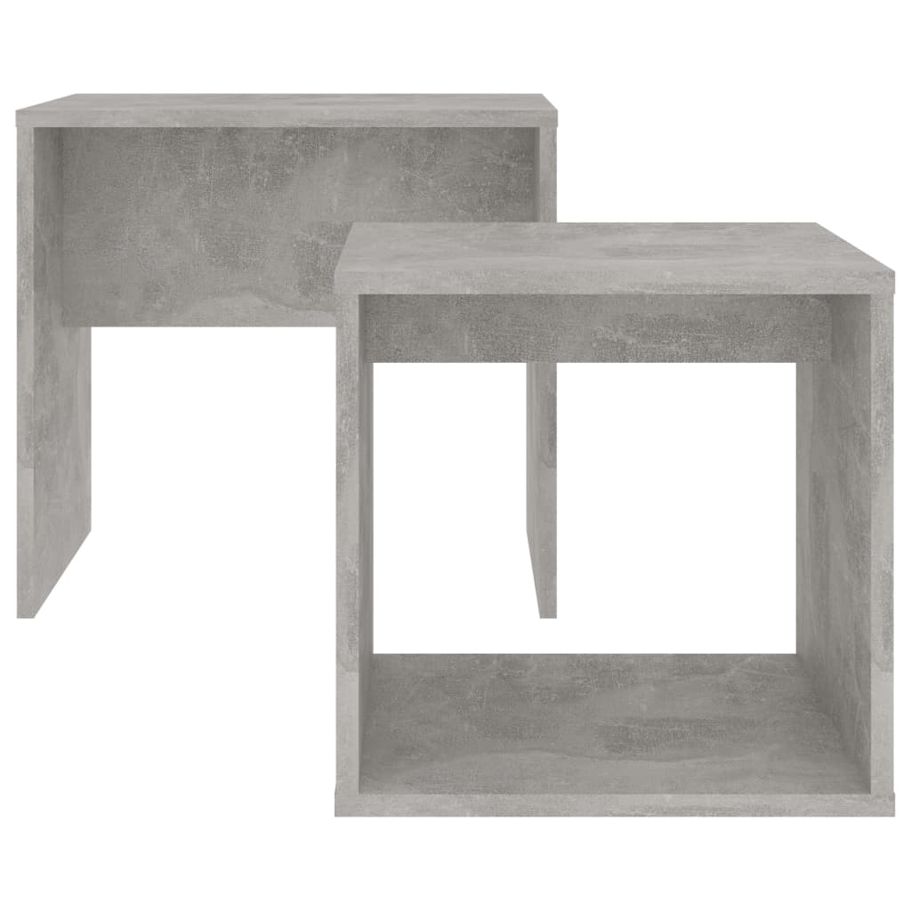 vidaXL Conjunto mesas de centro 48x30x45cm contraplacado cinza cimento