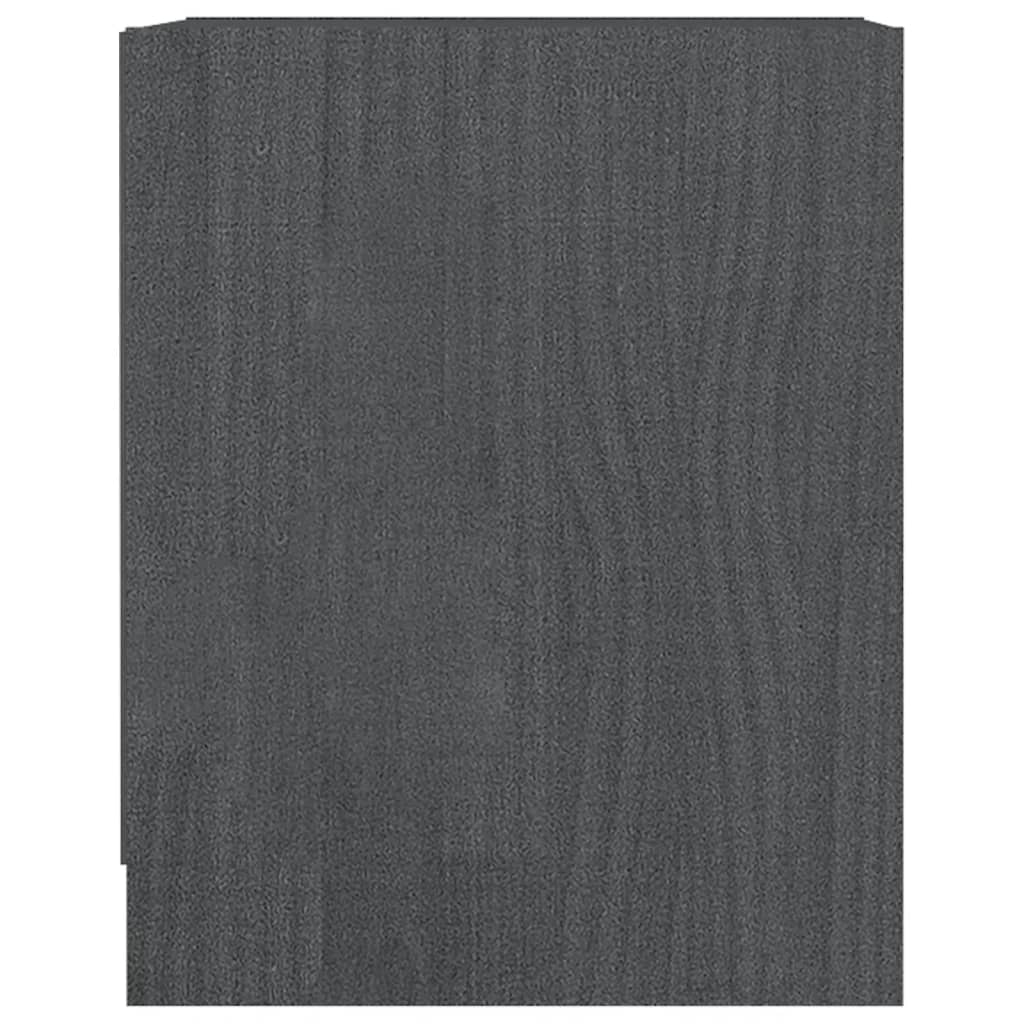 vidaXL Mesas de cabeceira 2 pcs 35,5x33,5x41,5 cm pinho maciço cinza