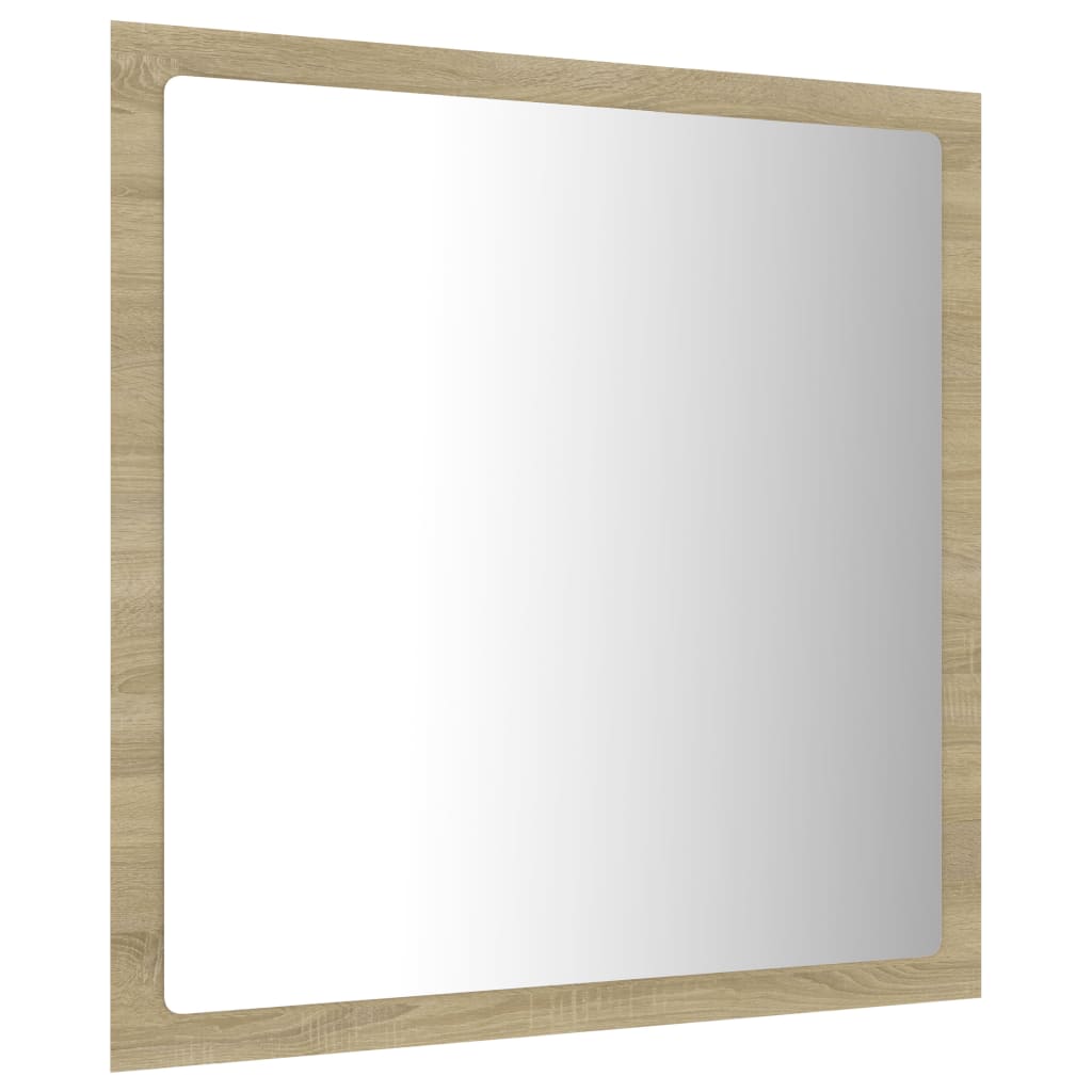 vidaXL Espelho casa banho c/ LED 40x8,5x37 cm acrílico carvalho sonoma