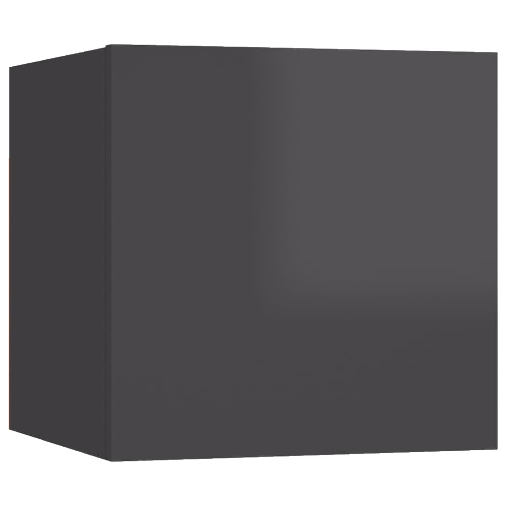 vidaXL Mesa de cabeceira 30,5x30x30 cm contraplacado cinza brilhante