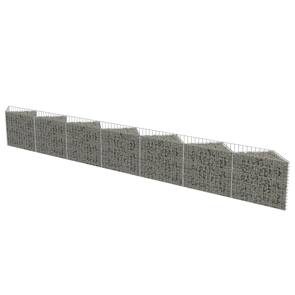 vidaXL Muro gabião em aço galvanizado 450x30x50 cm