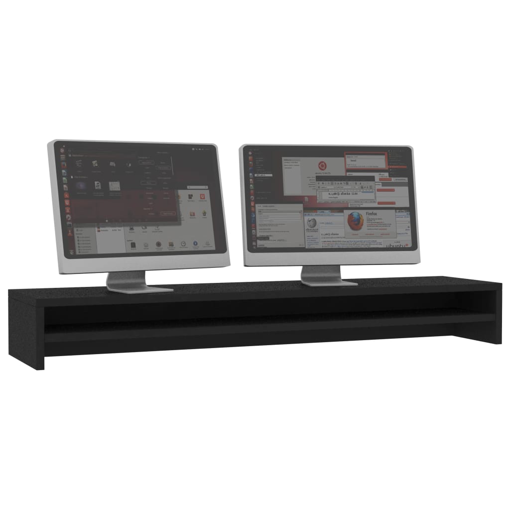 vidaXL Suporte para monitor 100x24x13 cm contraplacado preto