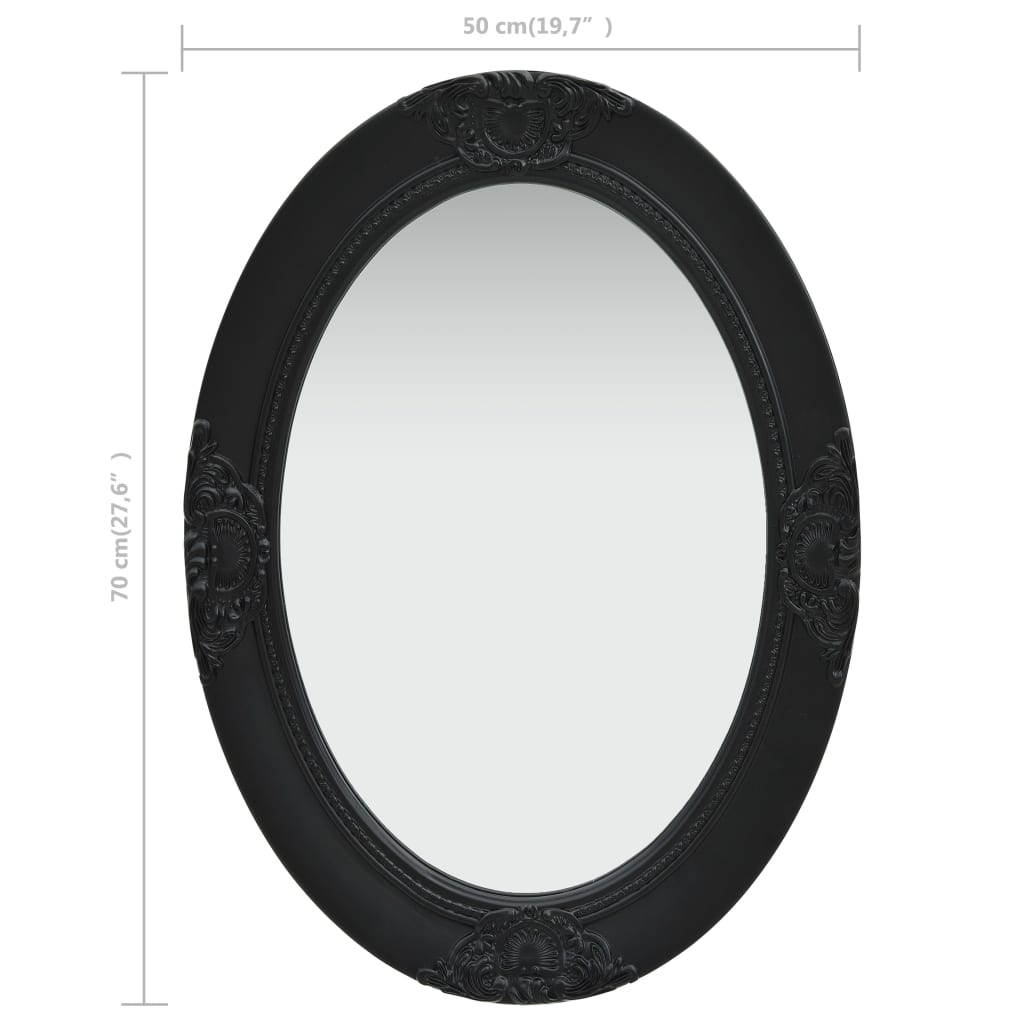 vidaXL Espelho de parede estilo barroco 50x70 cm preto