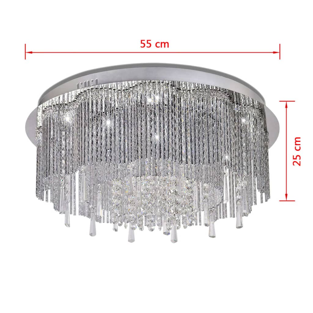 Lâmpada LED de teto candelabro de cristal, ø55 cm