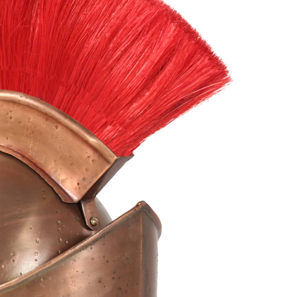 vidaXL Capacete de soldado grego réplica LARP aço cor cobre
