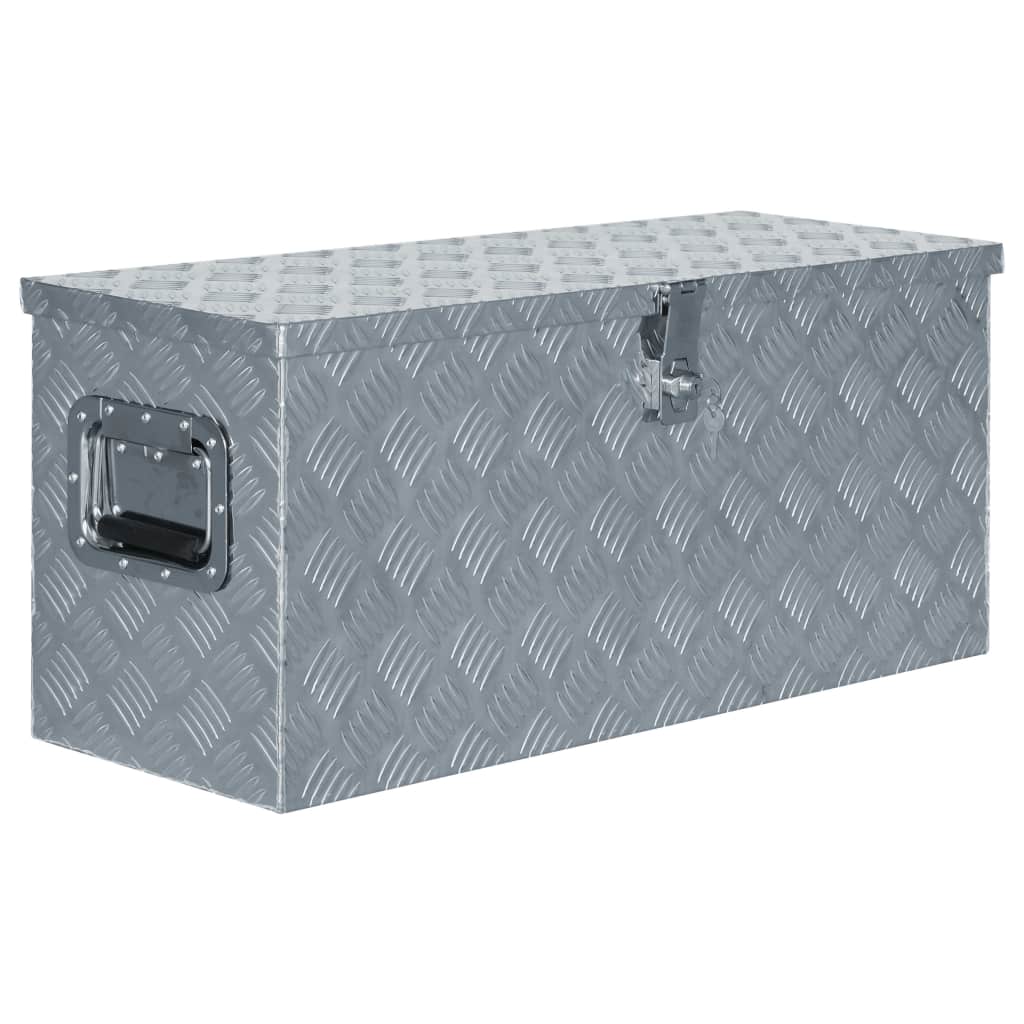 vidaXL Caixa de alumínio 80x30x35 cm prateado