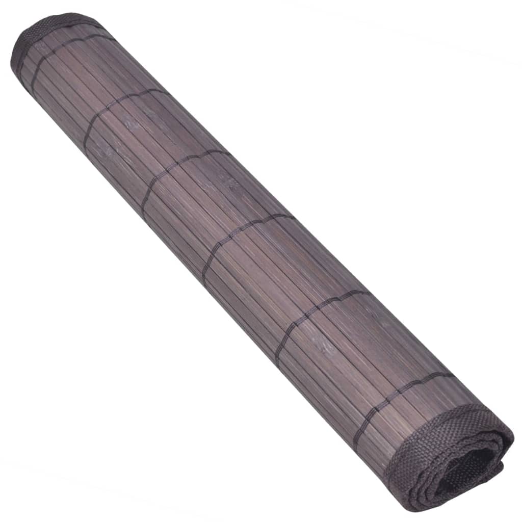 Individuais de mesa bambu 6 pcs 30x45 cm castanho-escuro