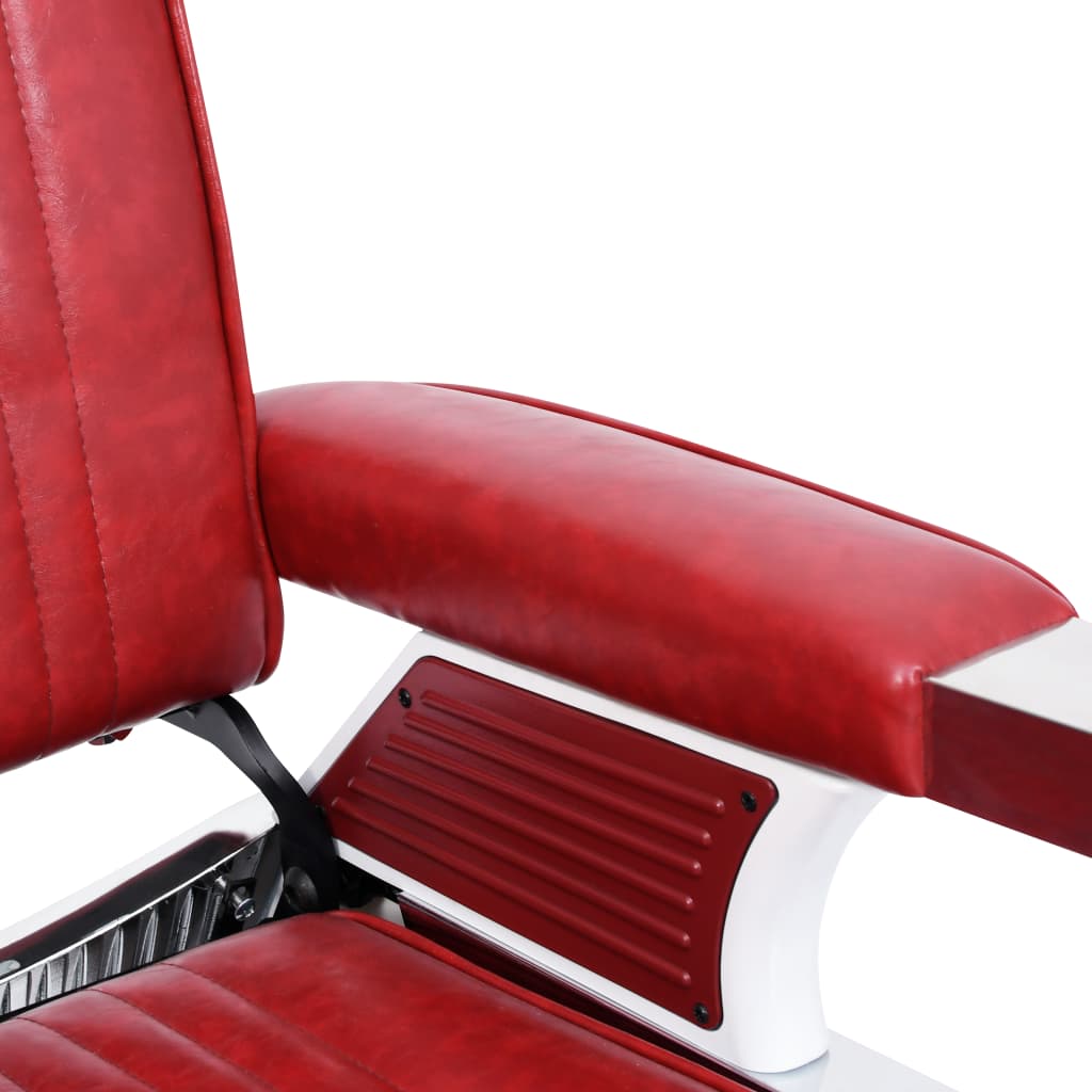 vidaXL Cadeira de barbeiro 68x69x116 cm couro artificial vermelho