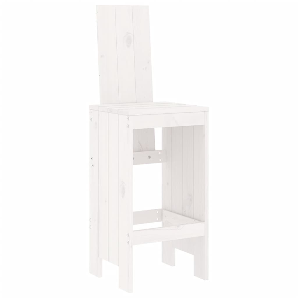 vidaXL Cadeiras de bar 2 pcs 40x42x120 cm pinho maciço branco