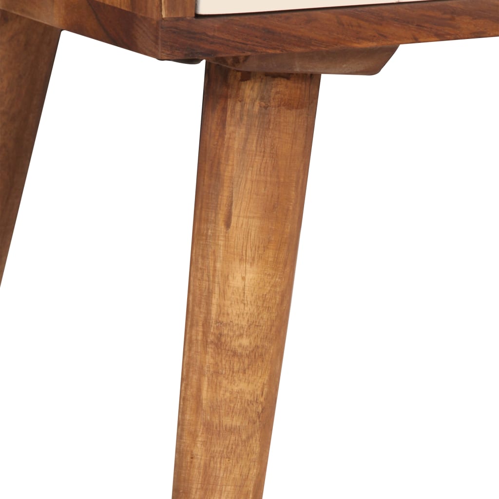vidaXL Mesa de cabeceira em madeira de sheesham maciça 45x30x45 cm
