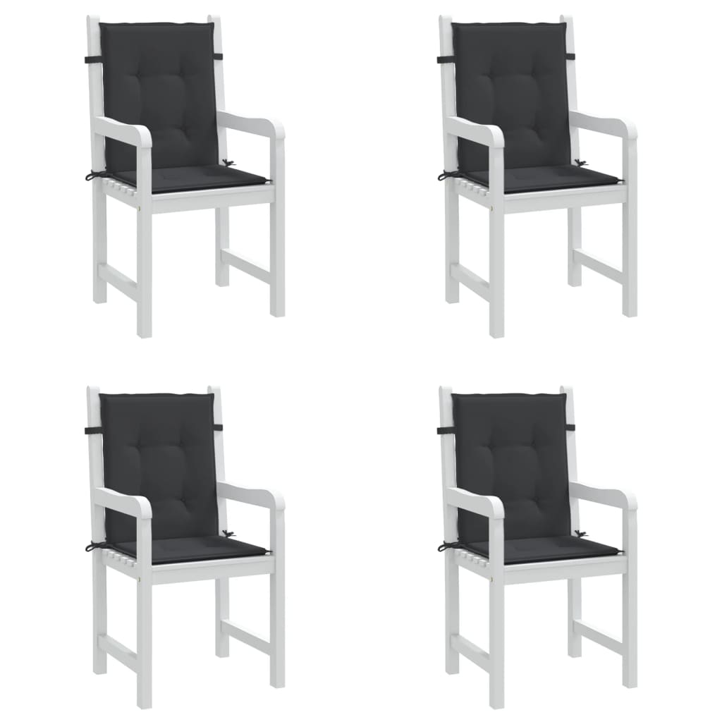vidaXL Almofadões lombares p/ cadeiras de jardim 4pcs oxford preto