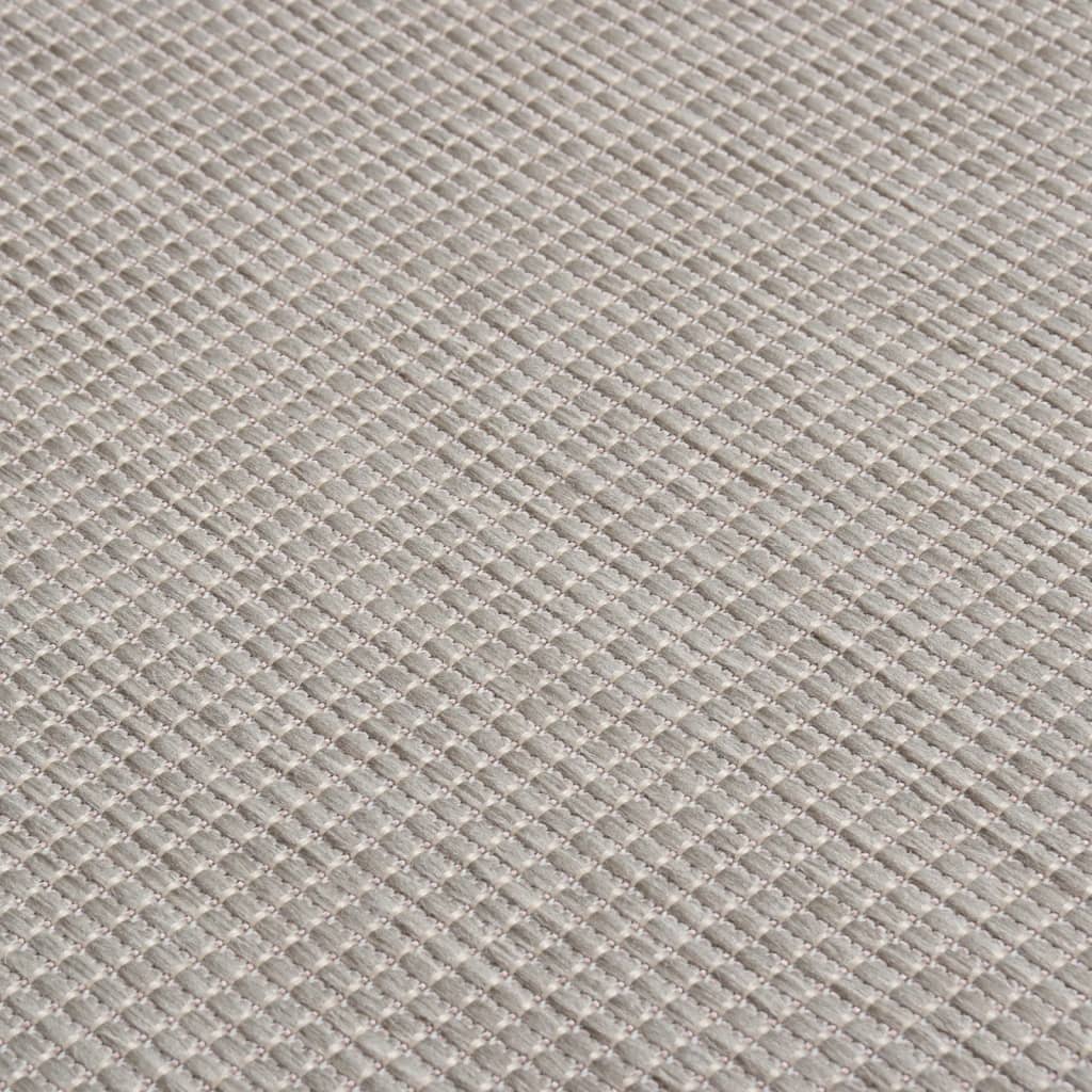 vidaXL Tapete de tecido plano p/ exterior 200x280 cm cinza-acastanhado