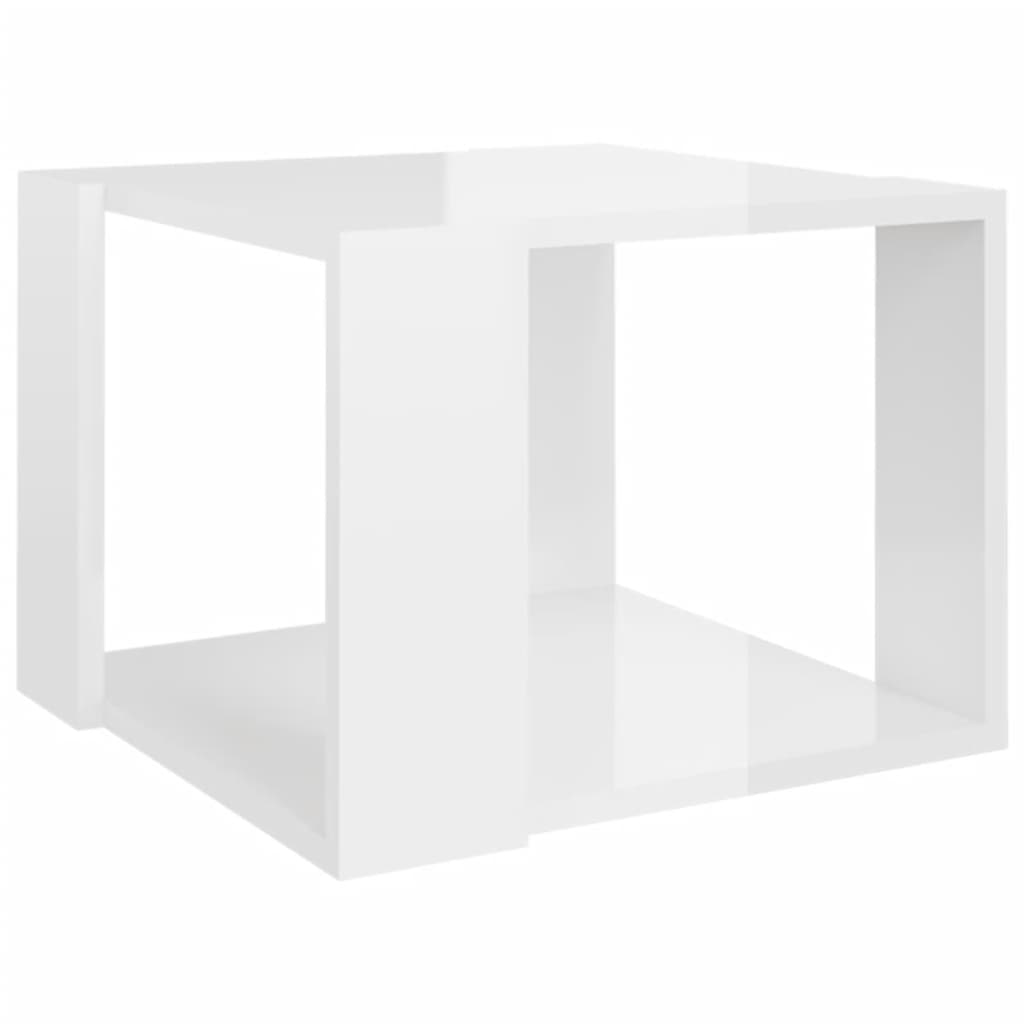 vidaXL Mesa de centro 40x40x30 cm madeira processada branco brilhante