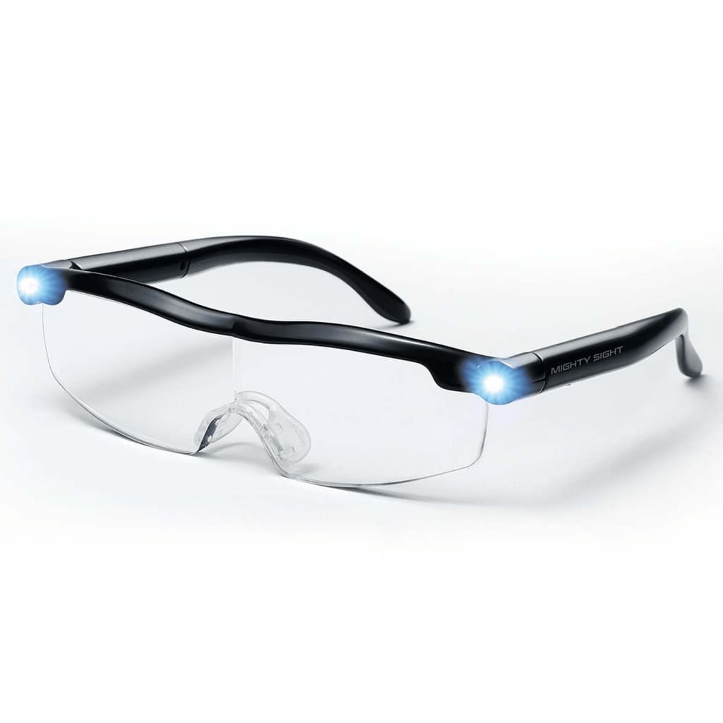 Ultra Vue Óculos de aumento com LED plástico preto