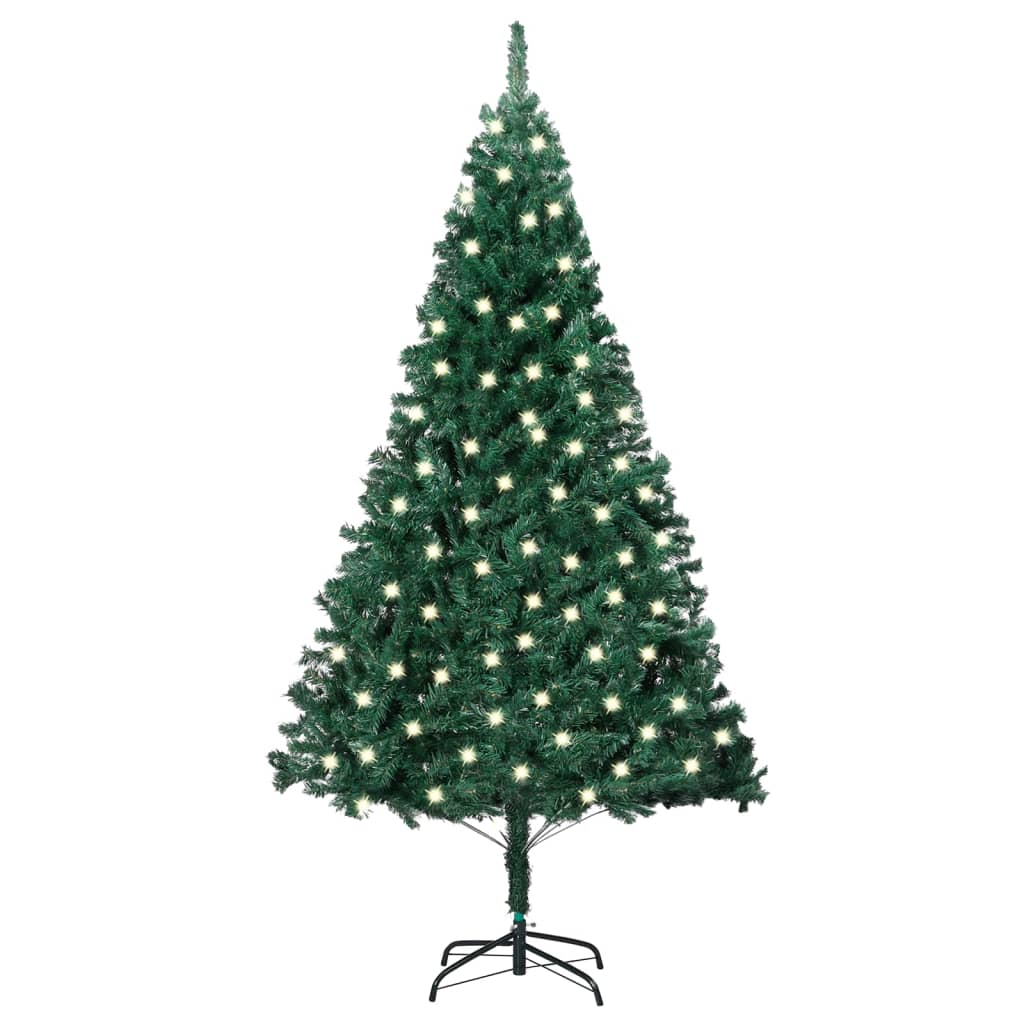 vidaXL Árvore de Natal artificial pré-iluminada + ramos grossos verde
