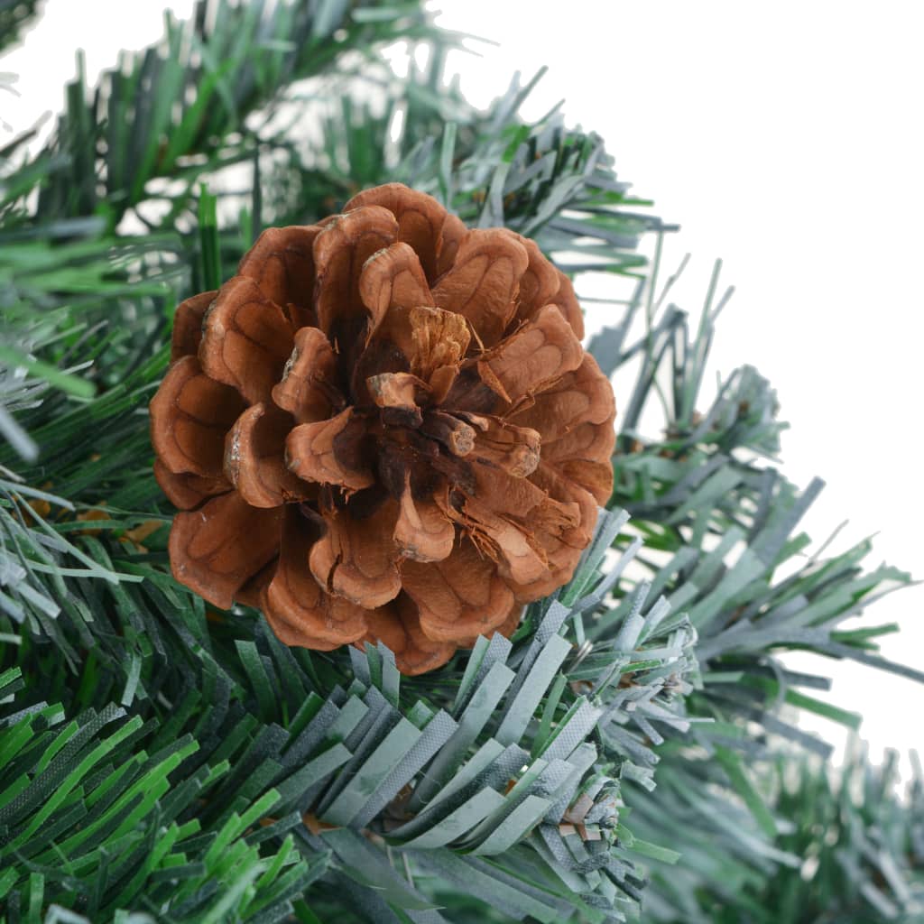 vidaXL Árvore de Natal artificial com pinhas 210 cm