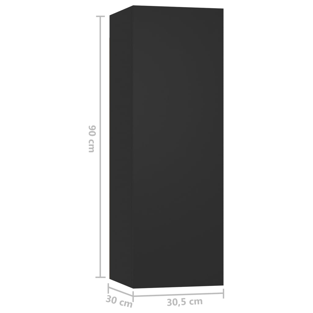 vidaXL 10 pcs conjunto de móveis de TV contraplacado preto