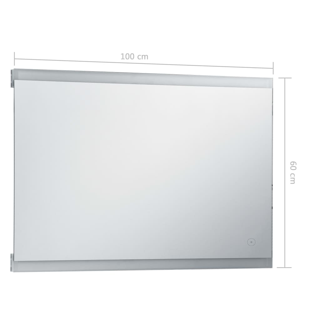 vidaXL Espelho de parede LED c/ sensor tátil casa de banho 100x60 cm