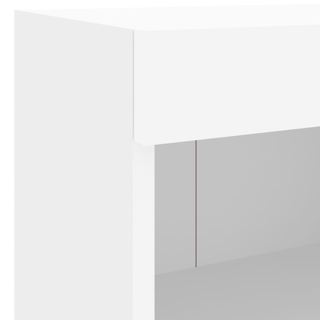vidaXL Mesa de cabeceira de parede com luzes LED branco