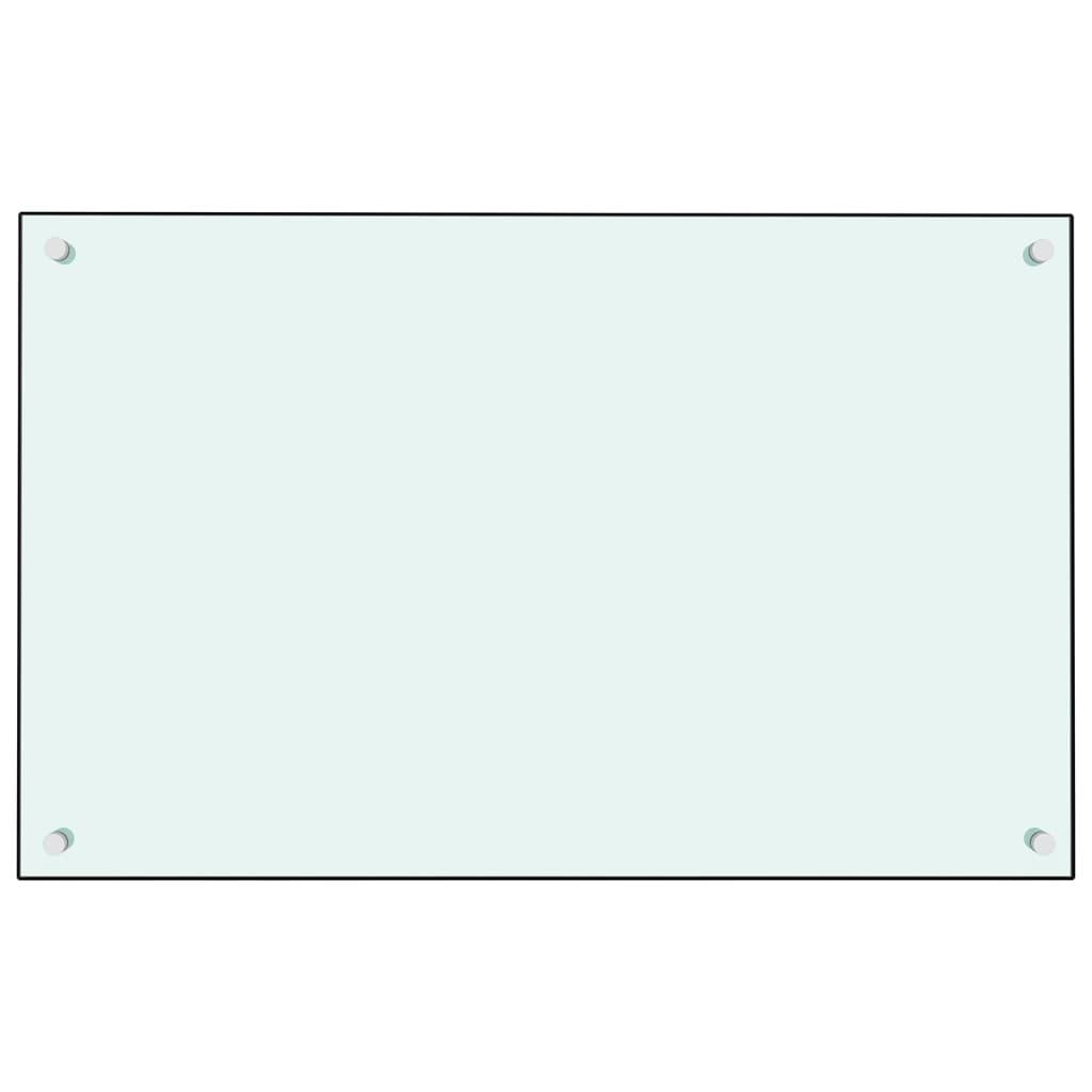 vidaXL Painel anti-salpicos de cozinha 80x50 cm vidro temperado branco