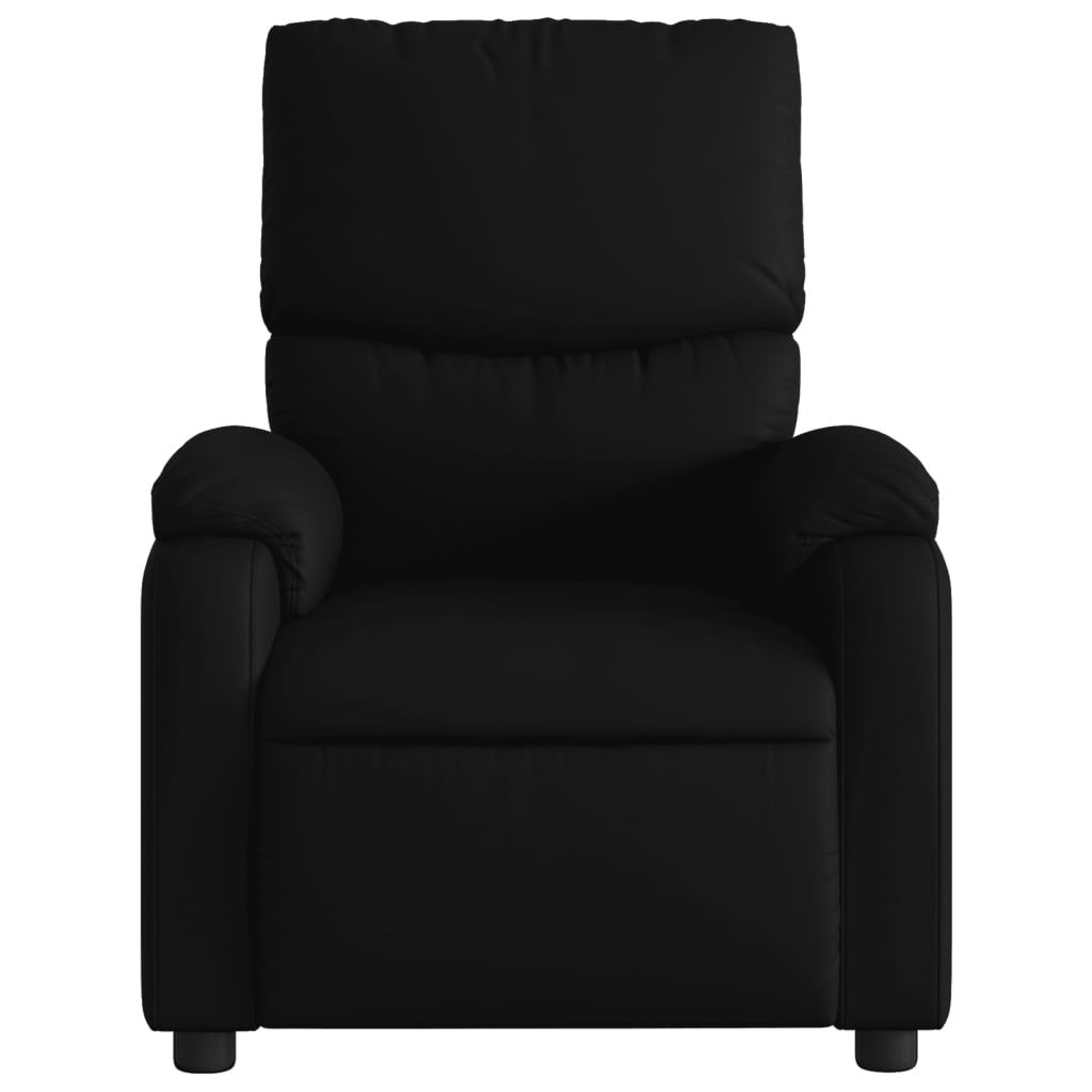 vidaXL Poltrona de massagens reclinável couro artificial preto