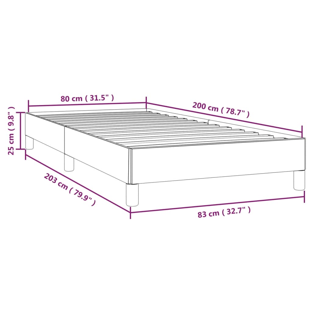 vidaXL Estrutura de cama 80x200 cm couro artificial preto