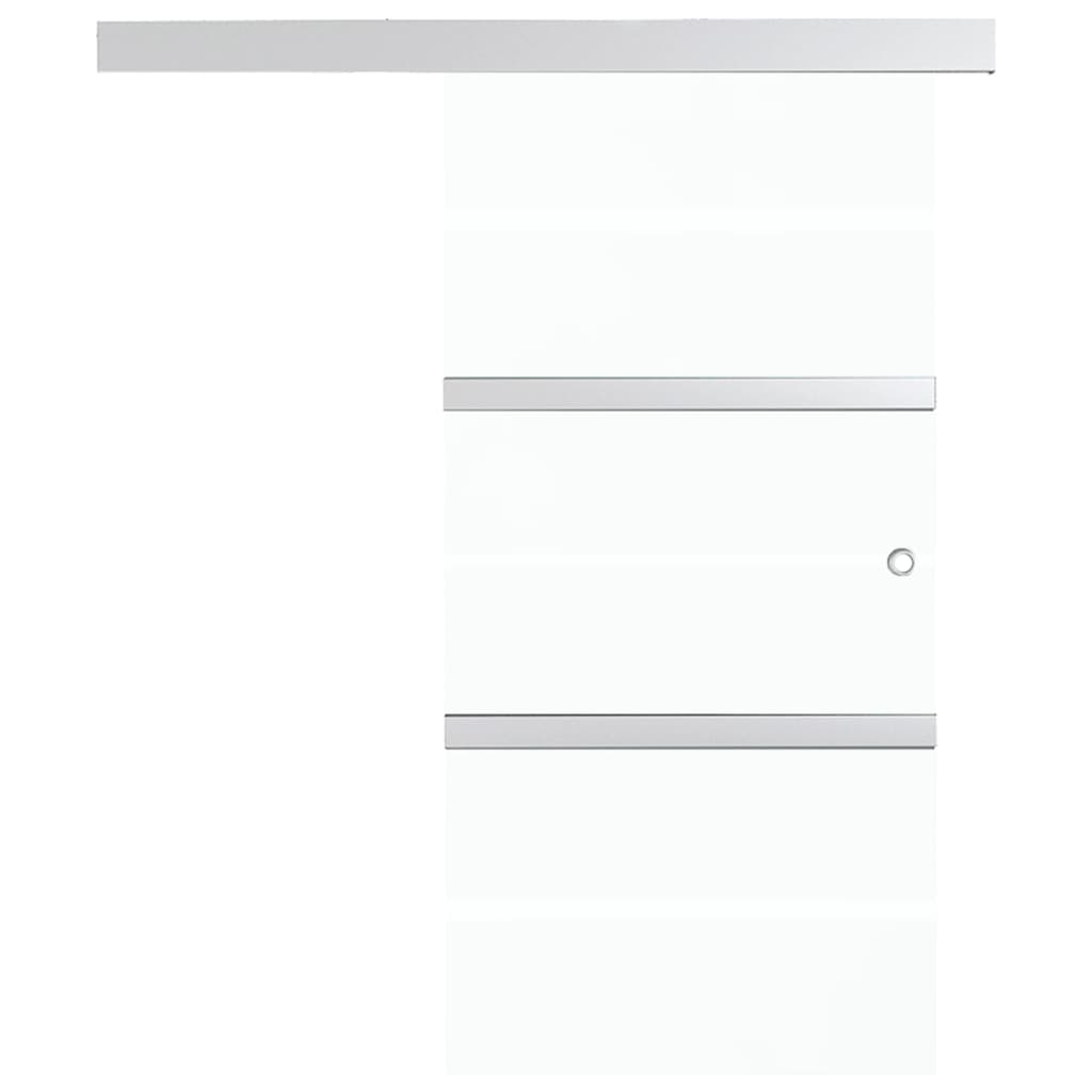 vidaXL Porta deslizante em vidro ESG e alumínio 76x205 cm prateado