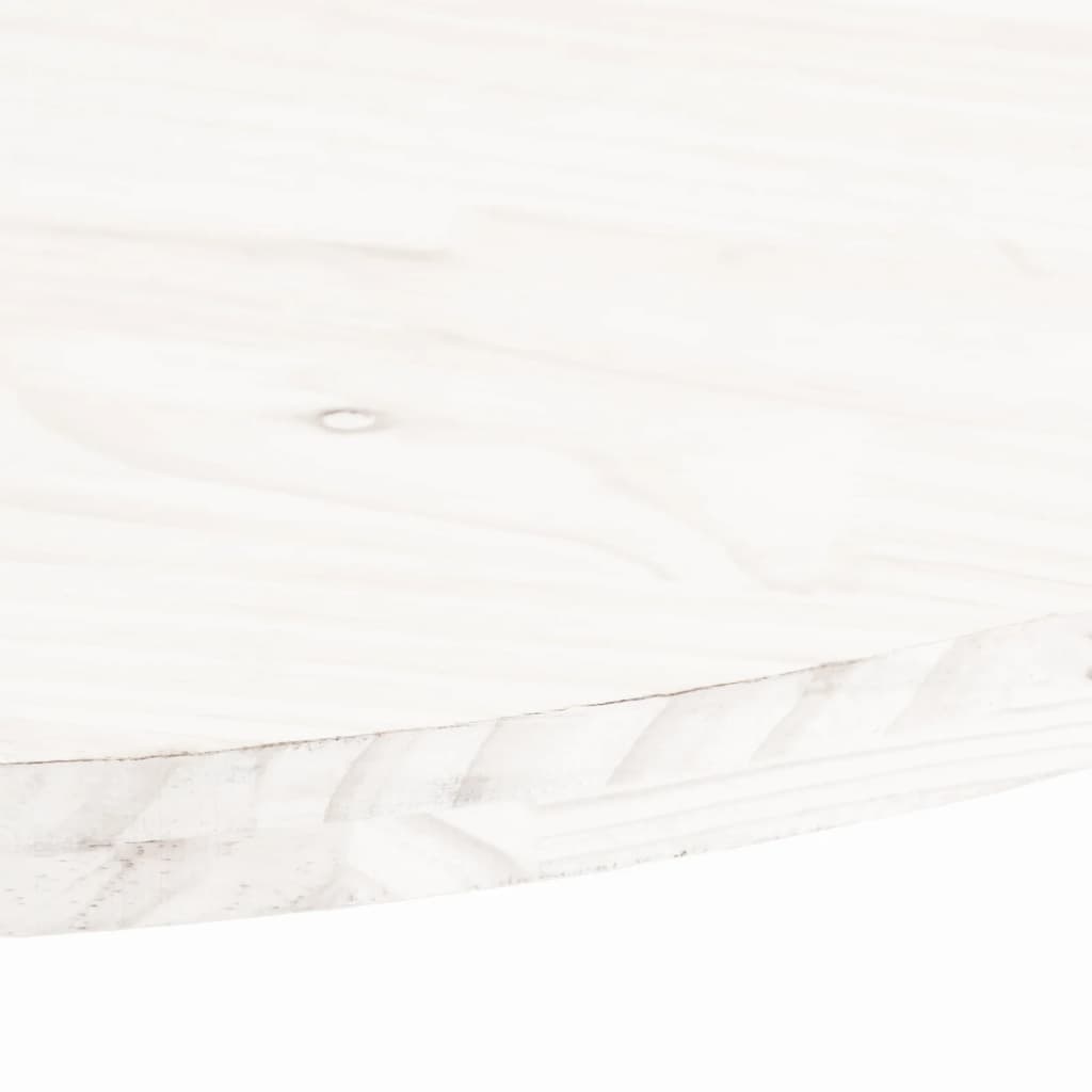 vidaXL Tampo de mesa oval 60x30x2,5 cm madeira de pinho maciça branco