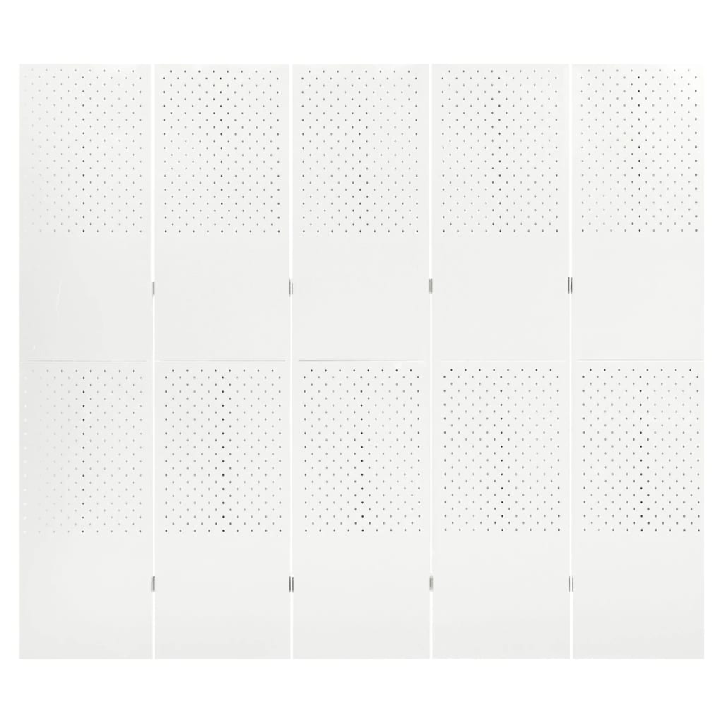 vidaXL Divisória de quarto com 5 painéis aço 200x180 cm branco