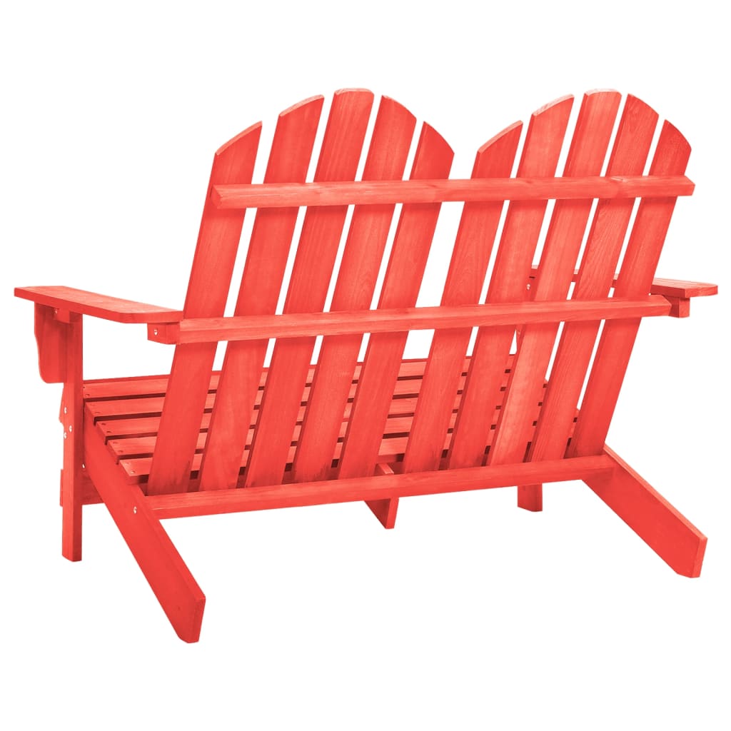 vidaXL Cadeira de jardim Adirondack 2 lugares abeto maciço vermelho