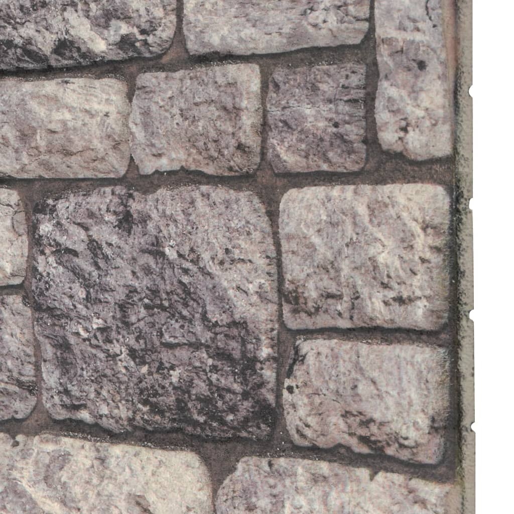 vidaXL Painéis de parede 3D design tijolos cinzentos-claros 10 pcs EPS