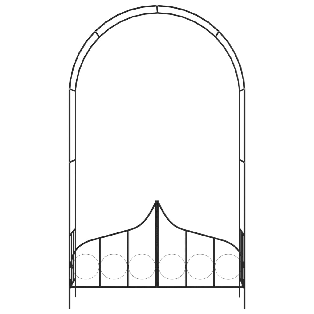 vidaXL Arco de jardim com portão 138x40x238 cm ferro preto