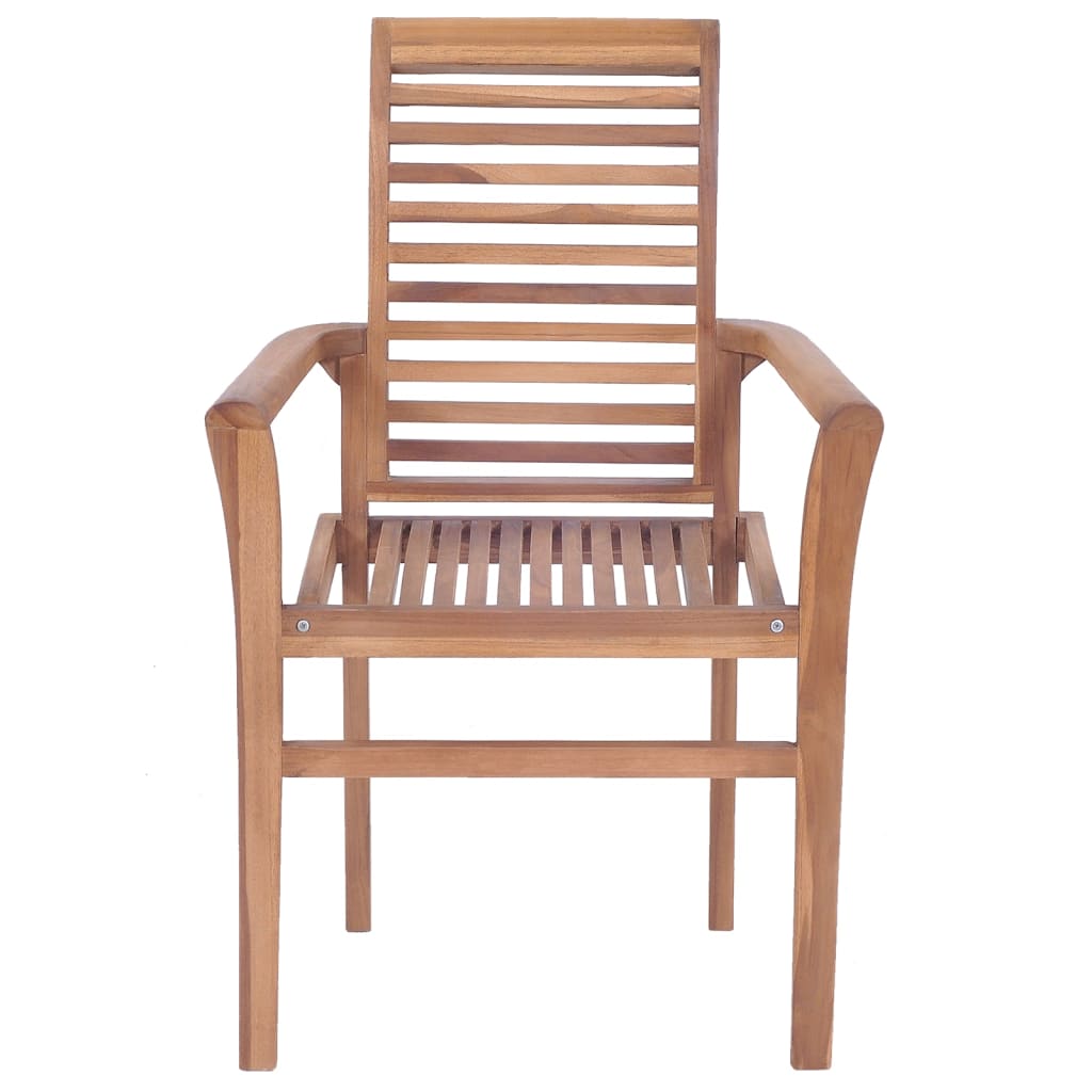 vidaXL Cadeiras de jantar empilháveis 6 pcs madeira de teca maciça