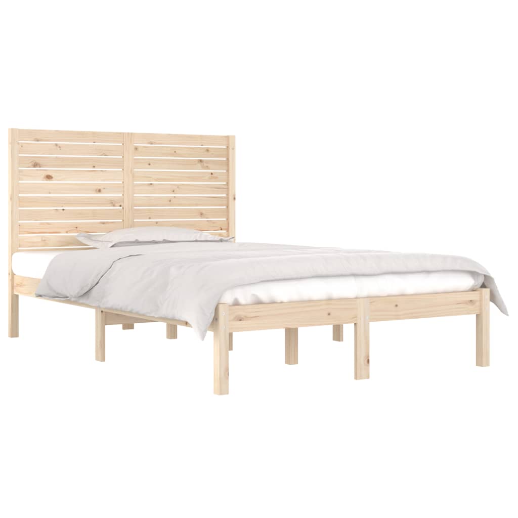 vidaXL Estrutura de cama dupla 135x190 cm madeira maciça