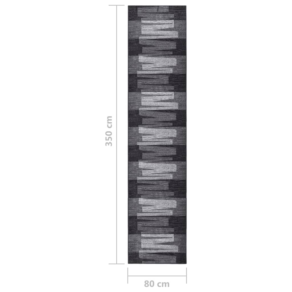 vidaXL Tapete/passadeira antiderrapante 80x350 cm antracite