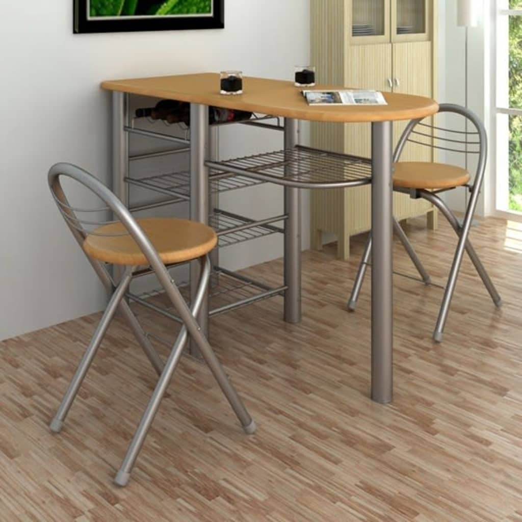 vidaXL Conjunto de mesa e cadeiras cozinha/bar madeira