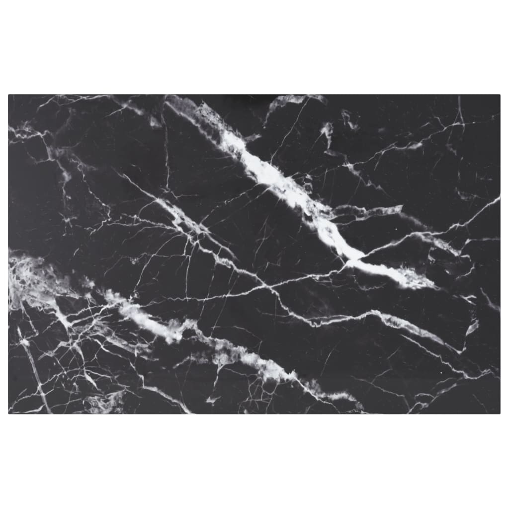 vidaXL Tampo mesa 100x62 cm 8 mm vidro temperado design mármore preto
