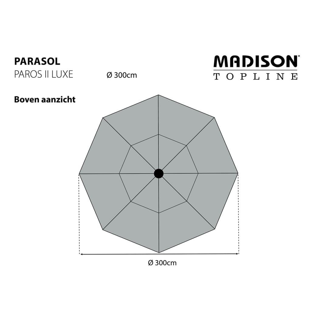 Madison Guarda-sol Paros II Luxe 300 cm brilho dourado