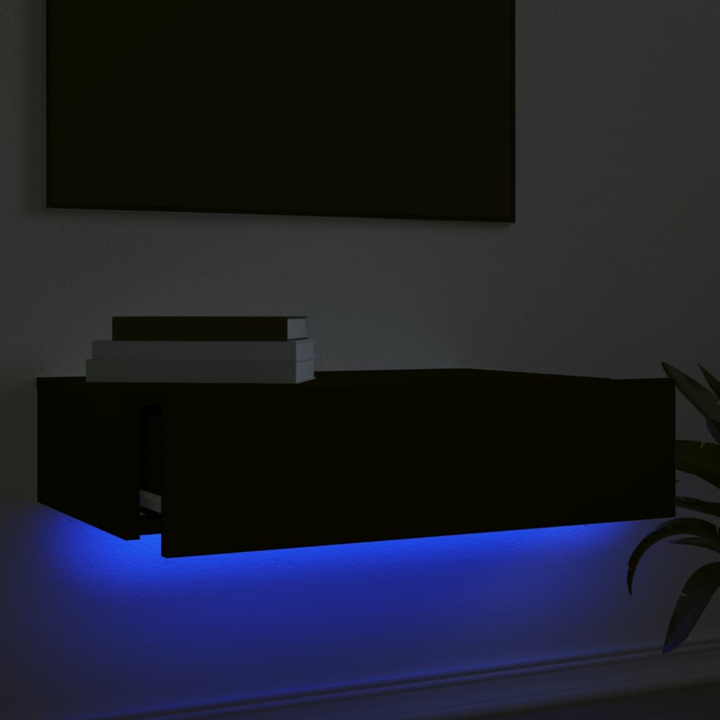 vidaXL Móvel de TV com luzes LED 60x35x15,5 cm preto
