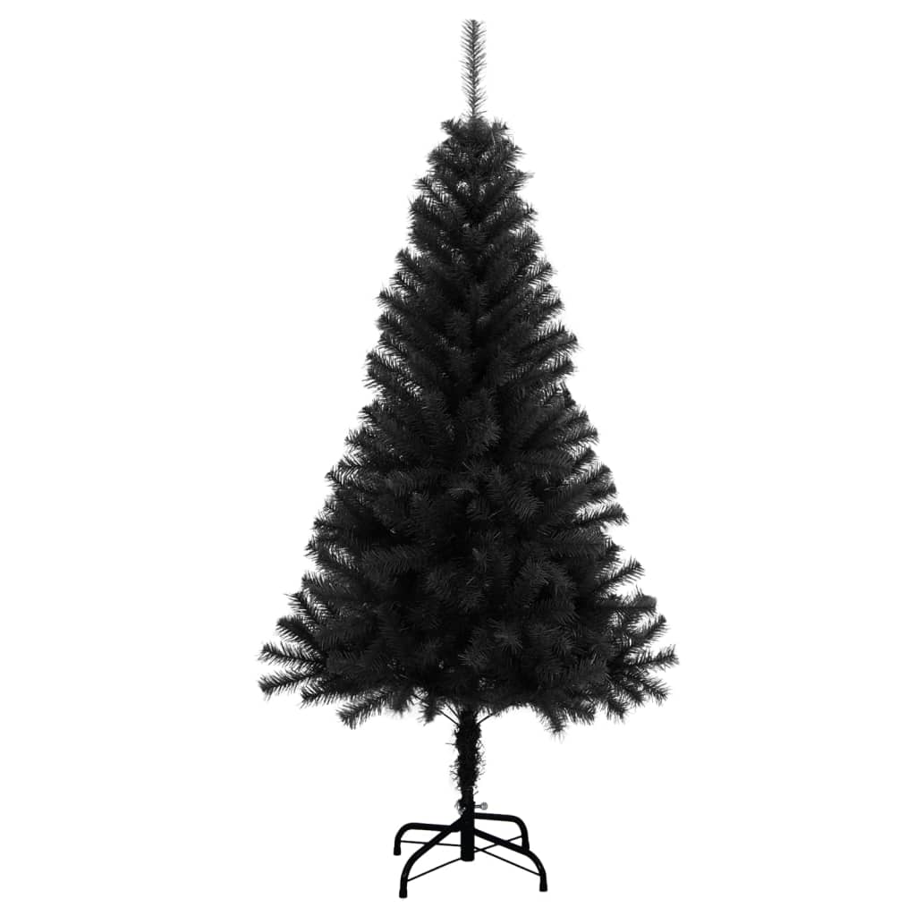 vidaXL Árvore de Natal artificial com suporte 120 cm PVC preto