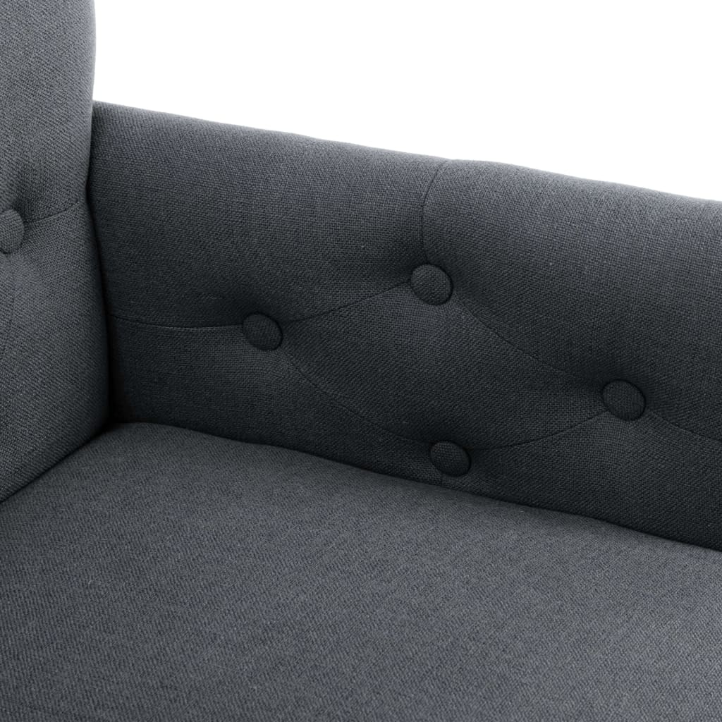 vidaXL Cadeira de jantar com apoio de braços tecido cinzento