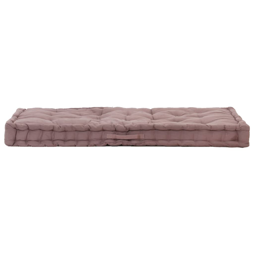 vidaXL Almofadões p/ sofá de paletes 2pcs algodão cinzento-acastanhado