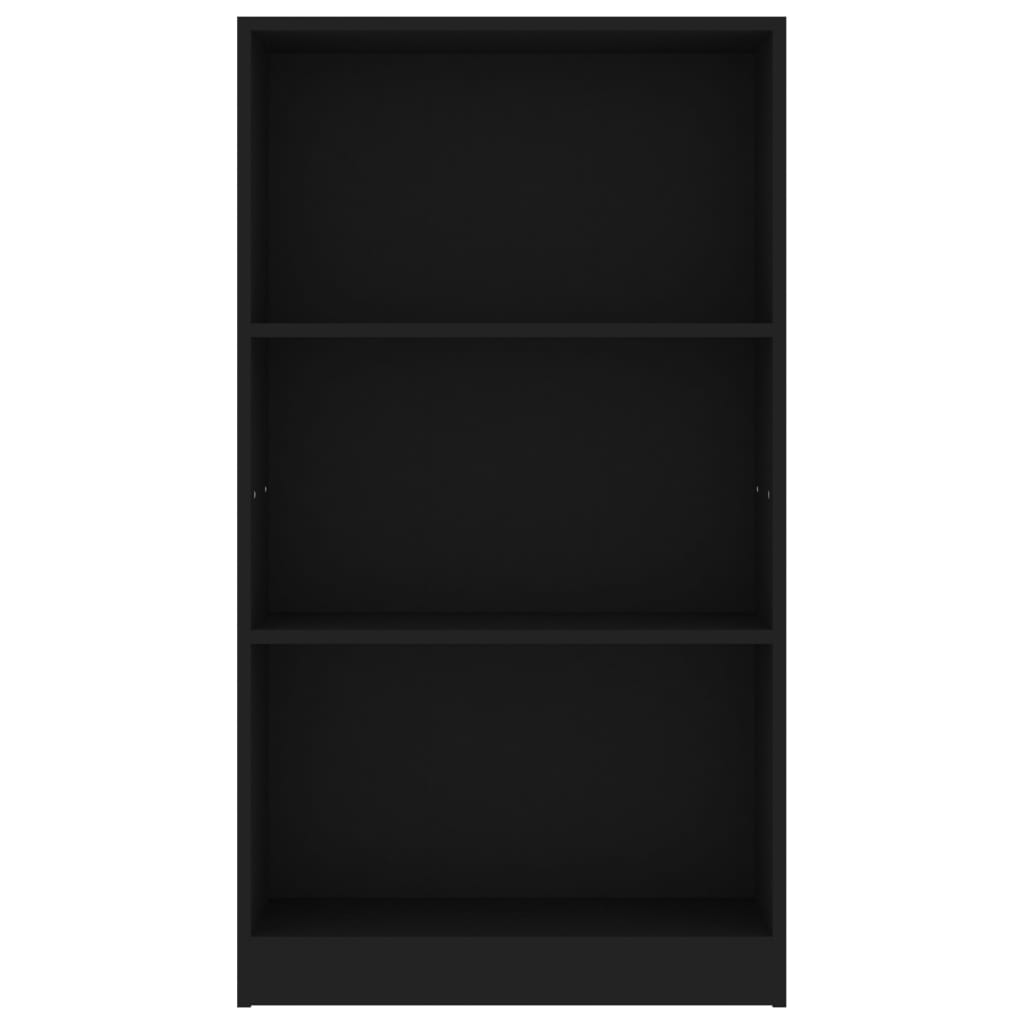 vidaXL Estante c/ 3 prateleiras 60x24x109 cm madeira processada preto
